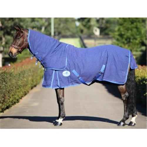 Horsemaster Ripstop Canvas Combo Horse Rug - Blue Lined