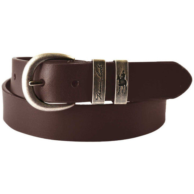 Thomas Cook - Narrow Silver Twin Keeper Belt - Brown
