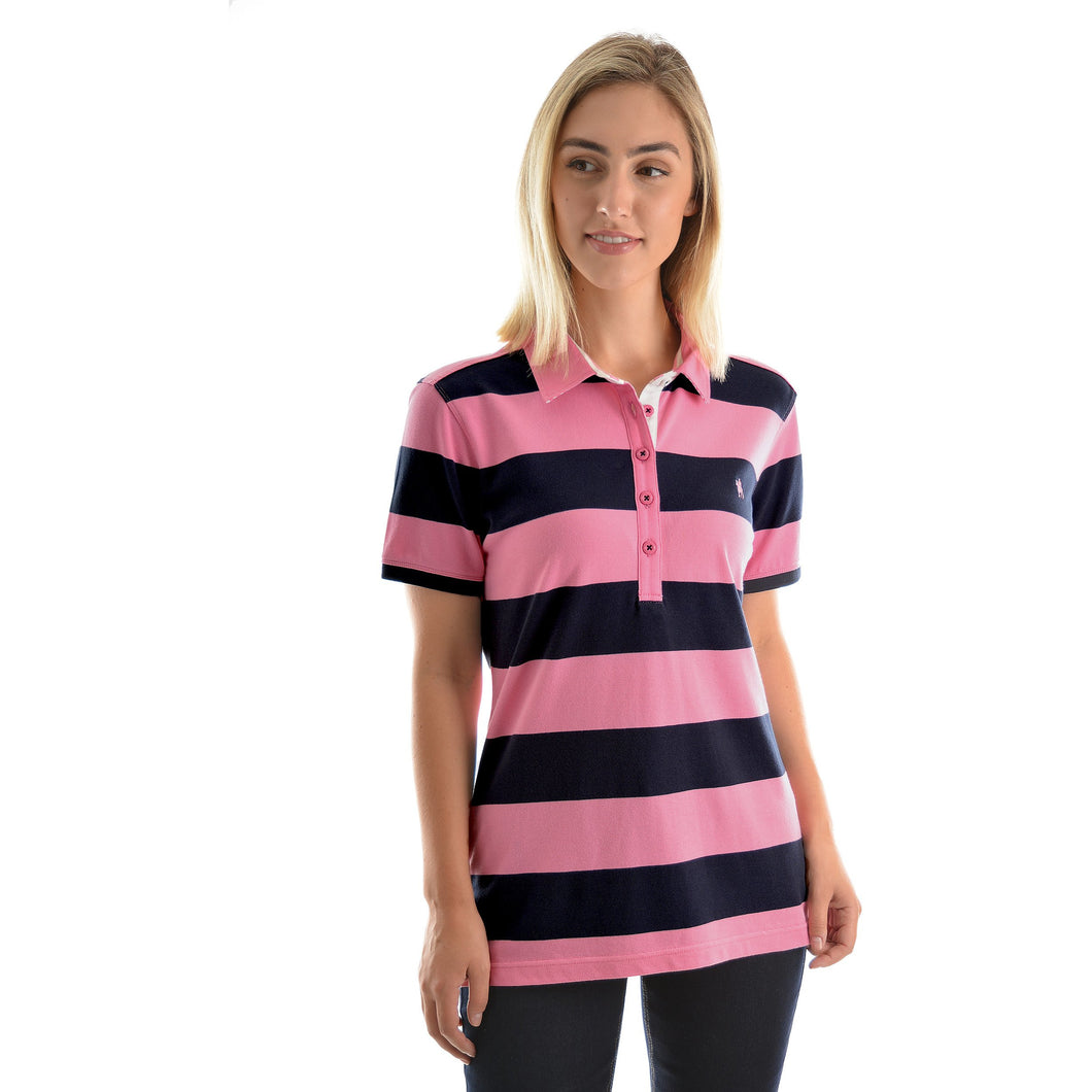 Thomas Cook - Women's Rachel Stripe Polo Navy/Pink