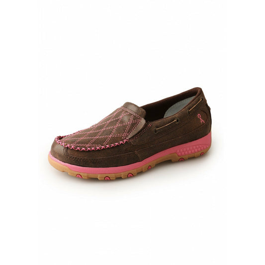 Twisted X - Pink Ribbon Diamond Cell Stretch Slip-on