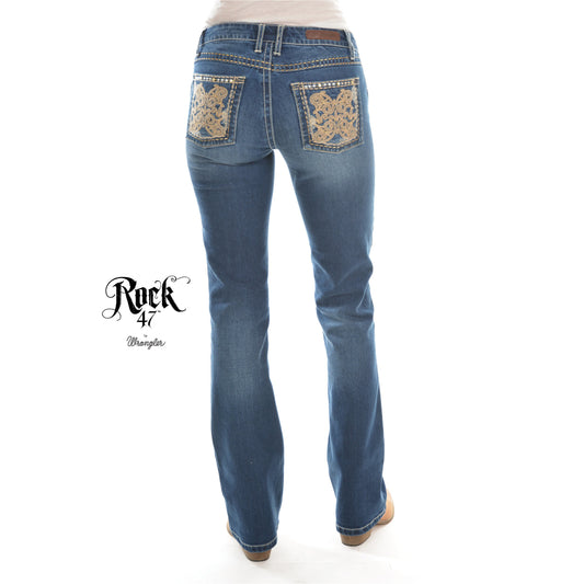 Wrangler Rock 47 - Womens Jeans Sit Above the Hips 34L - Indgo