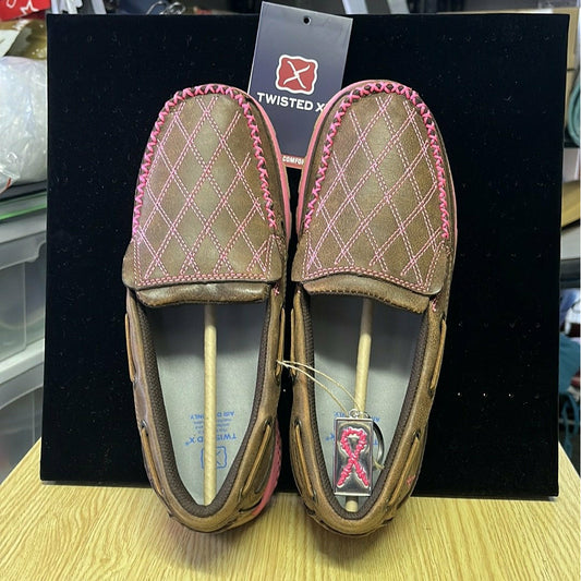 Twisted X - Pink Ribbon Diamond Cell Stretch Slip-on