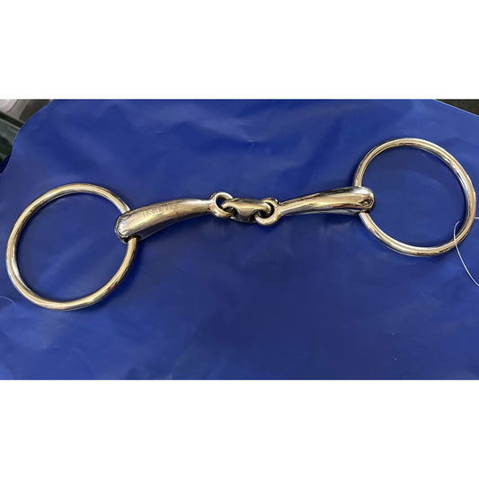 Showcraft - Gold Brass Link Snaffle Bit - 70mm Rings