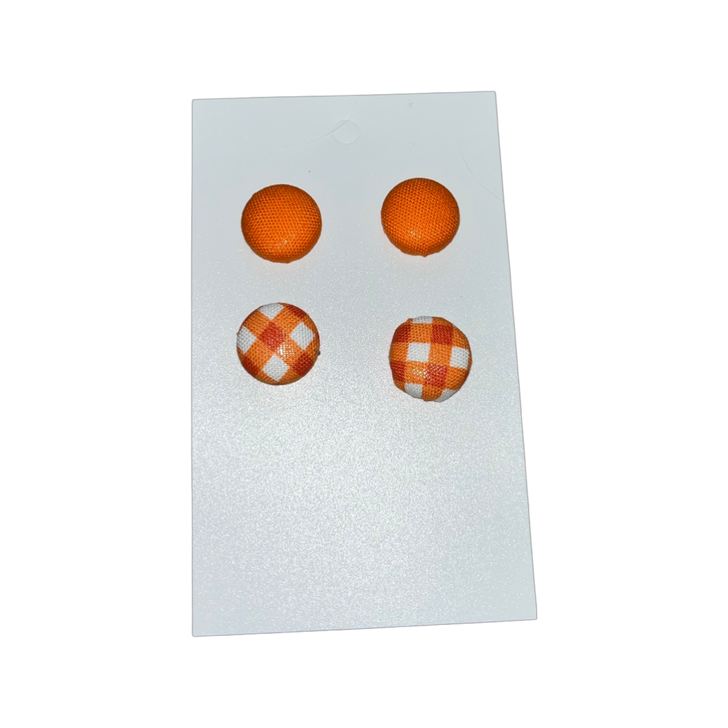 8mm Button Studs - Orange 2pk