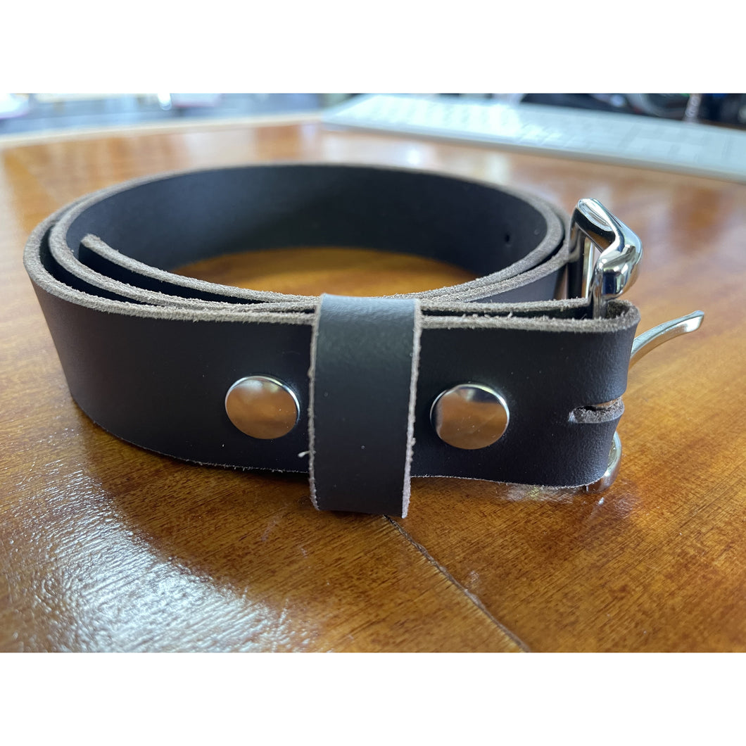 Locally Made Leather Belt - Removable Buckle - Brown - 1.5