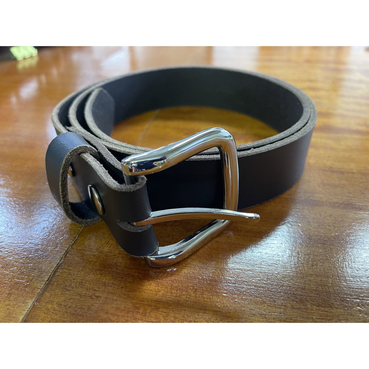 Locally Made Leather Belt – Brown – 1.5" Wide