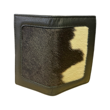 Load image into Gallery viewer, Black &amp; White Small Cowhide Card Wallet
