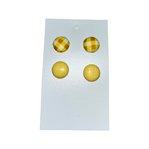 8mm Button Studs - Yellow - 2pk