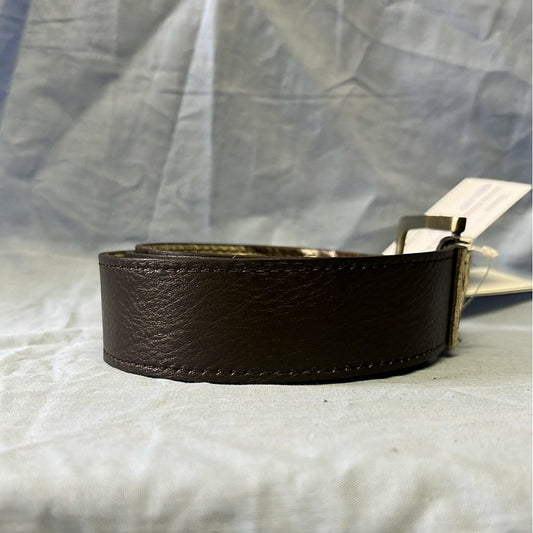 Thick Cowhide Belt – Jersey Hair-On & Dark Brown Leather