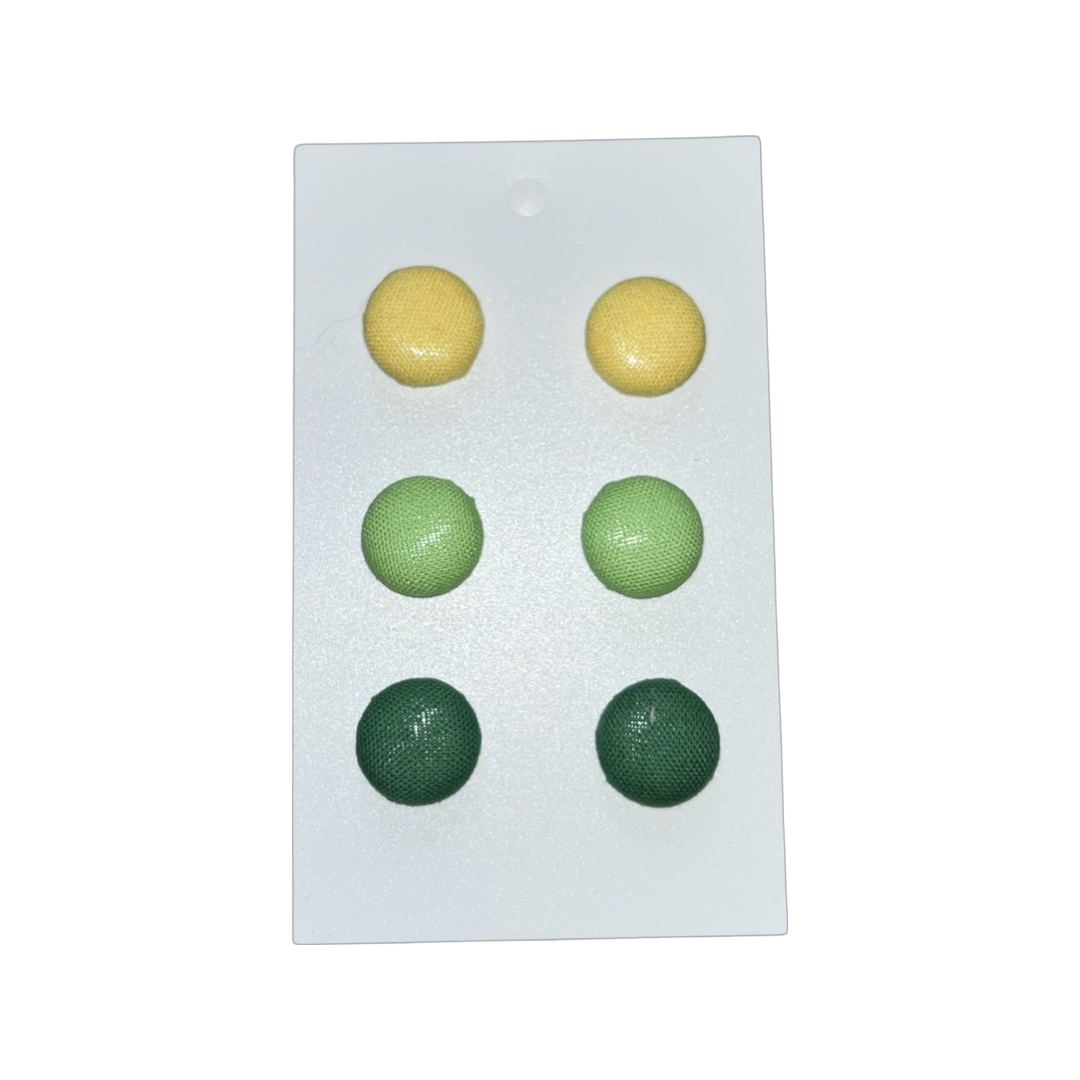 15mm Button Studs - Greens - 3pk