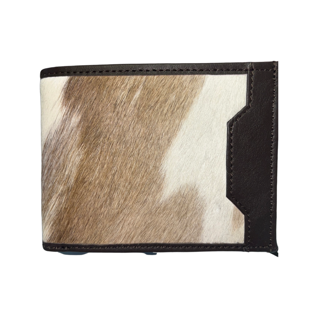 Unisex - Cow Hide & Leather Wallet – Brown