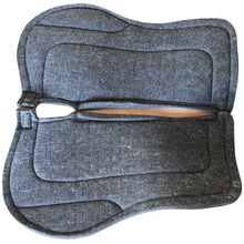 Load image into Gallery viewer, Toprail Equine - Contoured Saddle Pad Wool/Felt with Leather Wear Pads – Navy
