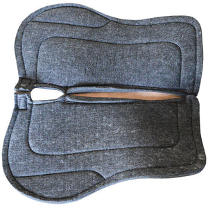 Toprail Equine - Contoured Saddle Pad Wool/Felt with Leather Wear Pads – Navy
